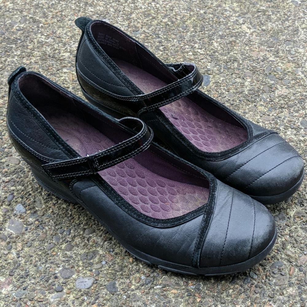 Privo 9.5 Mary Jane Black Heel Wedges